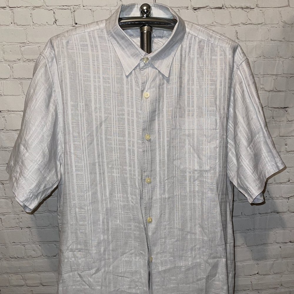 TOMMY BAHAMA MEN'S 100% LINEN SHORT SLEEVE CASUAL BUTTON UP SHIRT SIZE XL